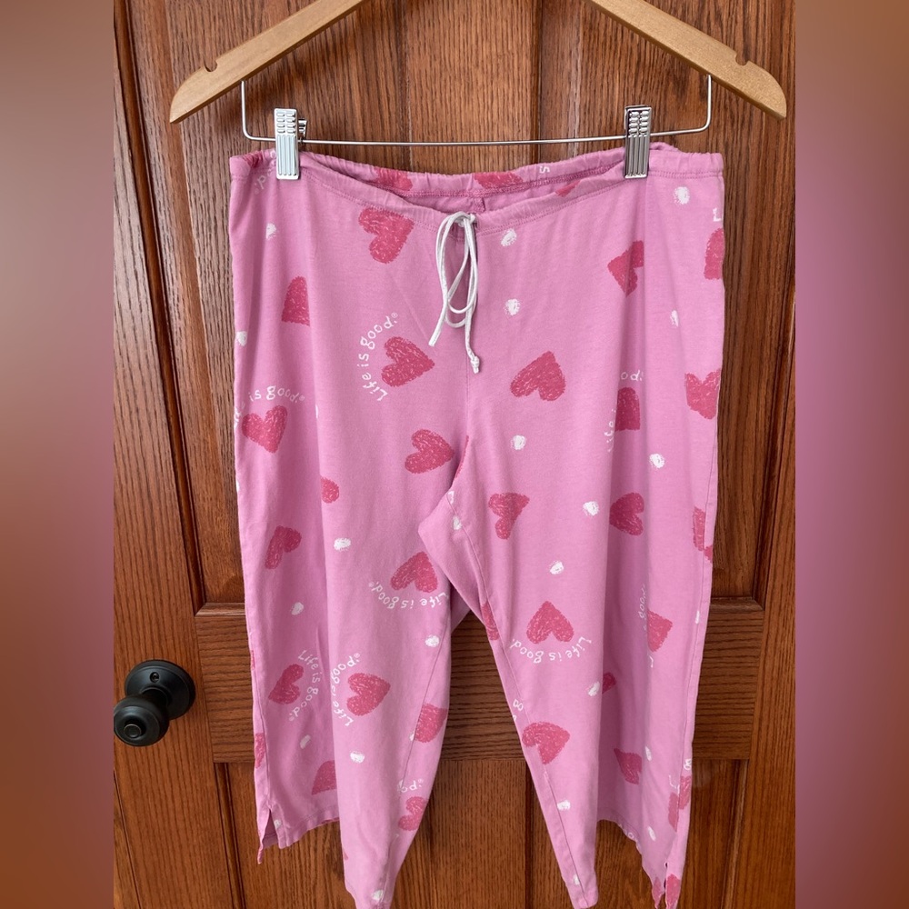 Life Is Good Pink Heart Sleep Pants S